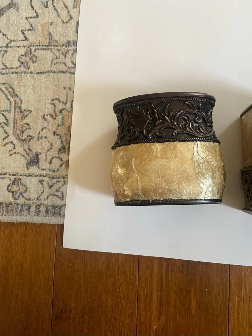 Ornate Gold-Tone Decorative Bathroom Fixtures , Set of 2